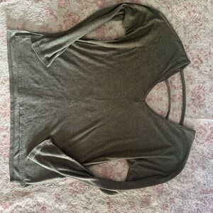 Stylish Gay-Green V-Neck Long Sleeve Top